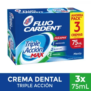 Crema Fluocardent Triple Acción Max 3 x 75 ml