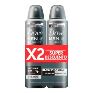 Desodorante Dove Aerosol Invisible Drid 2 x 87 g Men Care