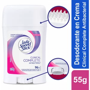 Desodorante Lady Speed Stick Clínical Powder Antibacterial en Crema 55g