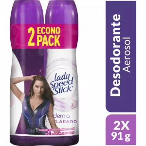 Desodorante Lady Speed Stick Derma + Vitamina E Aerosol 91g x 2und