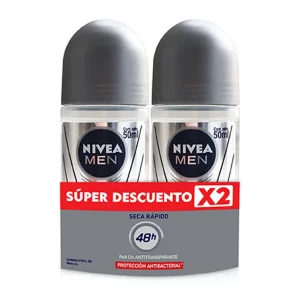 Desodorante Nivea Ro-Llon Precio Especial 2 x 50 ml Silver Men