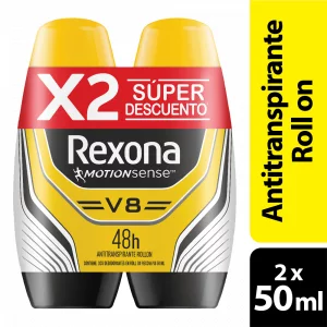 Desodorante Rexona 2X50 ml V8 Roll On Precio Especial