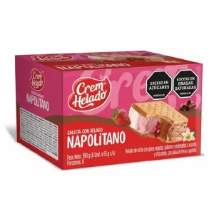 Galleta Con Helado Crem Helado x 6 und Napolitano x 390 g