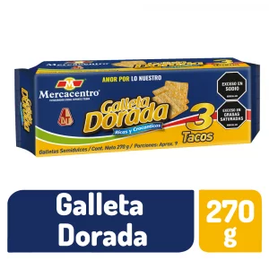 Galleta Mercacentro 3 Tacos Dorada x 270 g