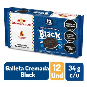 Galleta Mercacentro Cremada Black x12 und 408 g