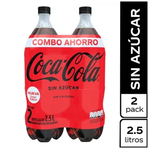 Gaseosa Coca Cola Sin Azúcar Pack 2X2500 ml