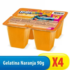 Gelatina Fortikids 4 und x 90 g c/u Naranja