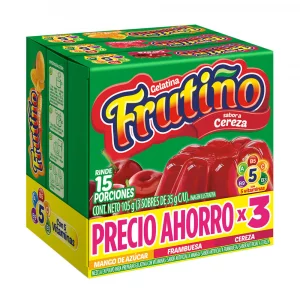 Gelatina Frutino Mango Frambuesa Cereza 3 x 35 g