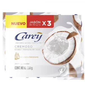 Jabon Carey Cremoso Crema + Coco 3 x 110 g