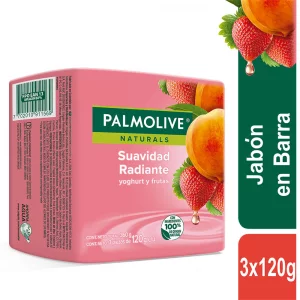 Jabón de Tocador Palmolive Naturals Yoghurt y Frutas Barra 120g x 3