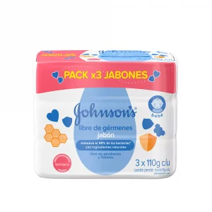 Jabón Johnson Baby 3X110 g Libre gérmenes
