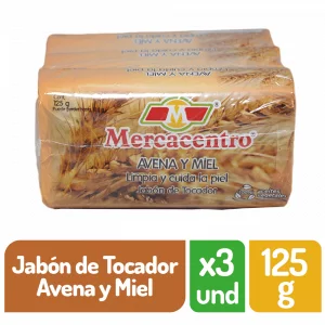Jabón Mercacentro 3X125 g Avena Y Miel