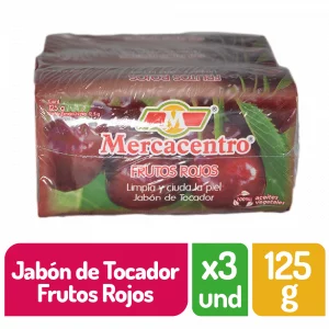 Jabón Mercacentro 3X125 g Frutos Rojos