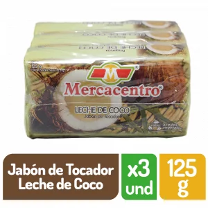Jabón Mercacentro 3X125 g Leche De Coco