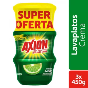Lavaplatos en Crema Axion Limón 450 g x 3
