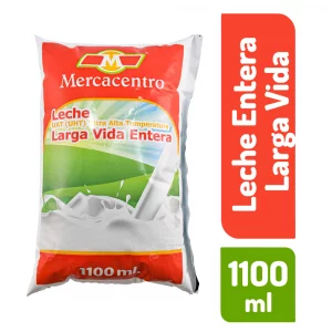 Leche Mercacentro 1100 ml Entera Larga Vida
