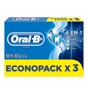 Oral-B Complete 4En1 Pasta Dental Con Flúor 80g 3Pack