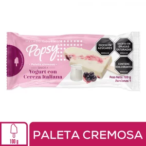 Paleta Popsy Cremosa Yogurt Cereza Italiana x 100 g
