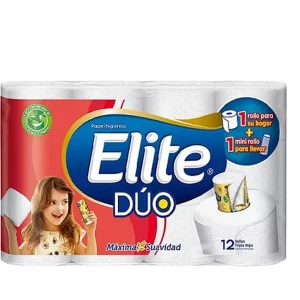 Papel Higiénico Elite Duo Triple Hoja x 12 rollos