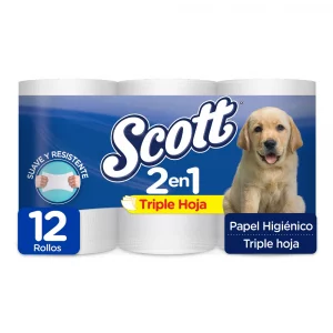 Papel Higiénico Scott 2 En 1 Jumbo x 12 rollos 352.8 m