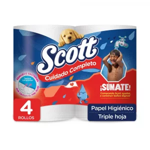 Papel Higiénico Scott Cuidado Completo XXG x 4 rollos 111.2 m