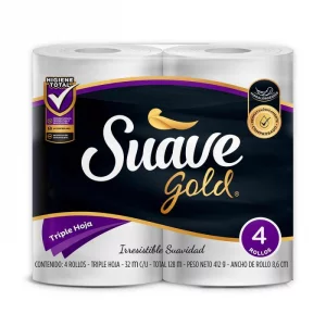 Papel Higiénico Suave Gold x 4 Rollos 128 m