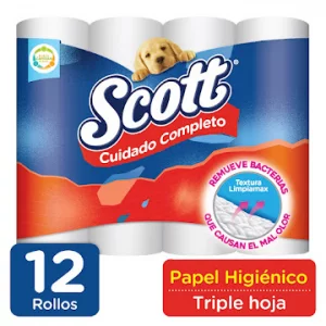 Papel Scott Cuidado Completo Triple Hoja 12 und x 360 M