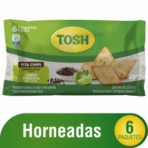 Pita Chips Tosh 6 und 26 g Limón Pimienta x 156 g