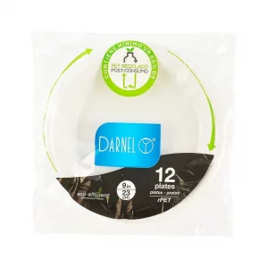 Plato Darnel Pet 23 cm Blanco x 12 und