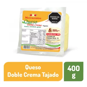 Queso Mercacentro Doble Crema Stelar Tajado x 400 g