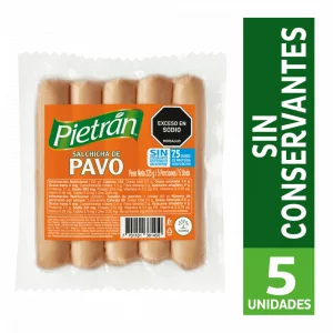 Salchicha De Pavo Pietrán x 5 und Sin Conservantes x 225 g