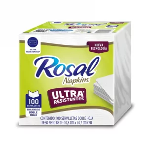 Servilleta Rosal Laminada Blanca x 100 und