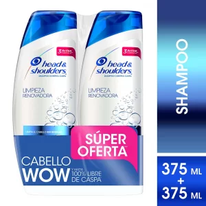 Shampoo H&S 2X375 ml Limpieza Renovadora Precio Especial