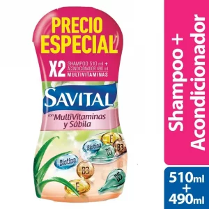 Shampoo Savital Multivitaminas + Acondicionador x 1000 ml