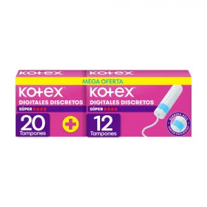 Tampon Kotex Digital Súper 20 + 12 Precio Especial - 32 und