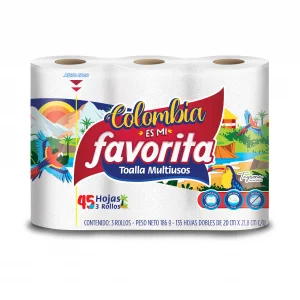 Toalla Favorita Edición Colombia 3 Rollos x 45 Hojas