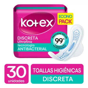 Toallas HigiéNicas Kotex Ultrafina Tela W/W 30 und
