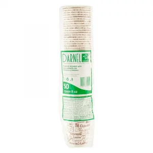 Vaso Darnel Naturals 8 Oz Bebida Caliente x 50 und Blanco