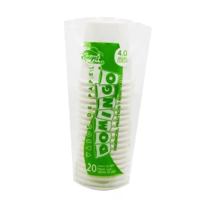 Vaso Domingo Blanco 4 Onz x 20 Und