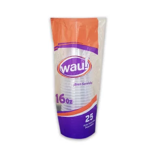 Vaso Wau Traslucido 16Oz x 25 und