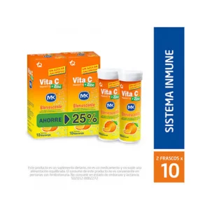 Vitac + Zinc Mk Duopack Naranja Efervescente 2 und x 10 Tabletas