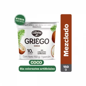 Yogurt Alpina Griego Mezclado Coco x 150 g