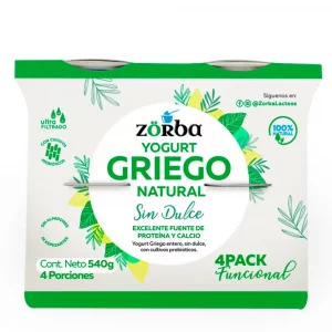 Yogurt Griego Zorba 4 und Sin Dulce x 540 g