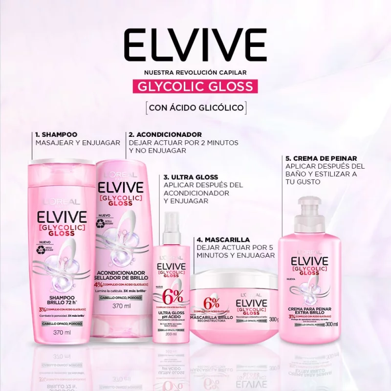 Acondicionador Elvive Glycolic Gloss x 370 ml
