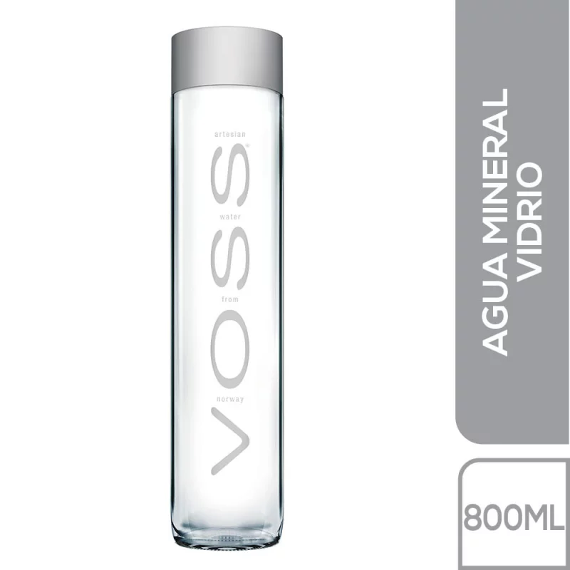 Agua Mineral Voss 800 ml Botella Vidrio