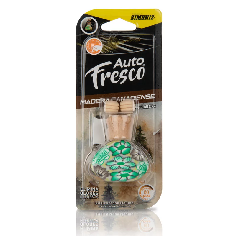Ambientador Simoniz Difusor Jarron Auto Fresco Madera x 8 ml