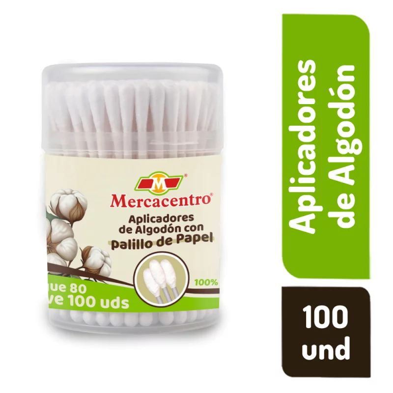 Aplicadores De Algodón Mercacentro P80 Ll100 und
