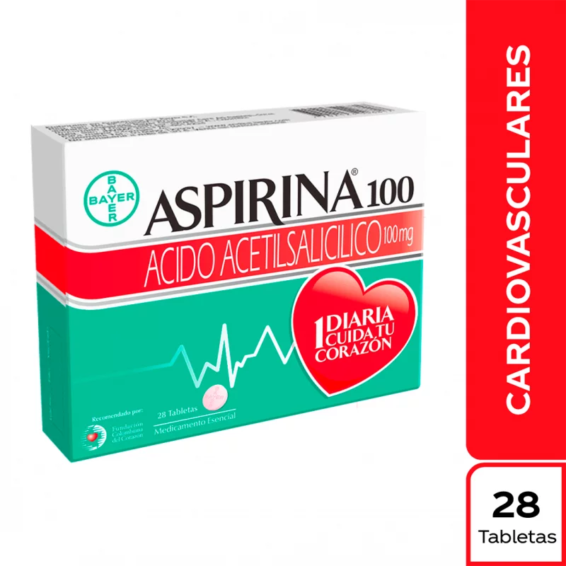 Aspirina Tabletas 100 mg  X 28 und