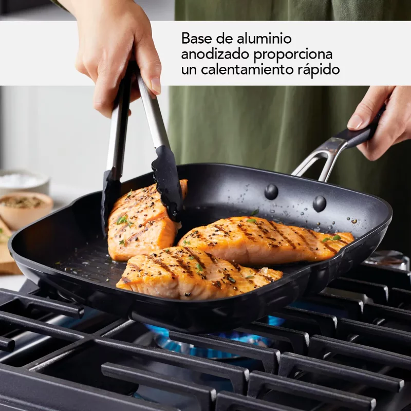 Batería Kitchenaid 10 Piezas Negro Onix AA Anodizado Duro