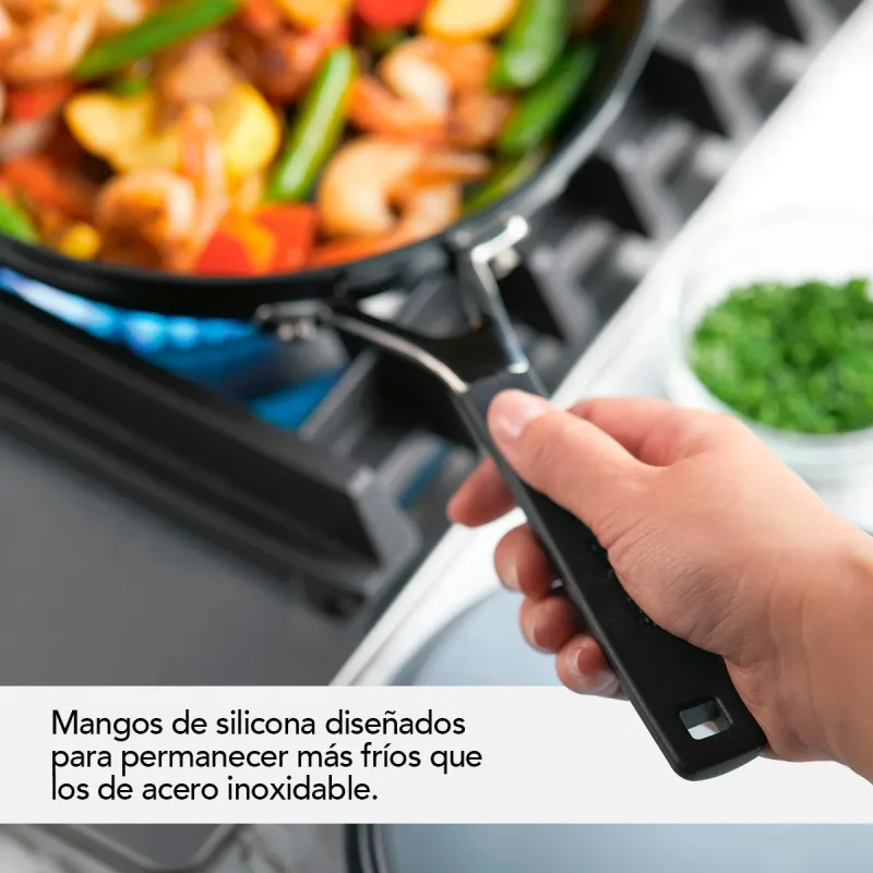 Batería Kitchenaid 10 Piezas Negro Onix AA Anodizado Duro